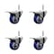 Service Caster 3 Inch Blue Polyurethane Swivel 34 Inch Threaded Stem Caster Set with Total Lock Brake SCC-TSTTL20S314-PPUB-BLUE-34212-4 - alternate 1